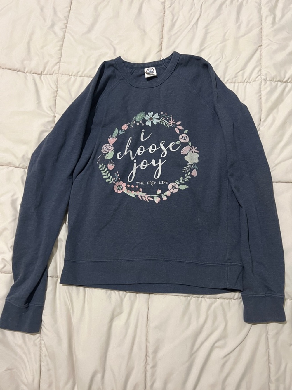 Navy Floral 'I Choose Joy' Crewneck Sweater